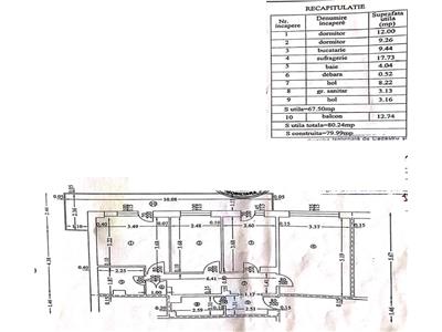 Apartament 3 camere, 2 gr. sanitare, decomandat, Republicii, Ploiesti