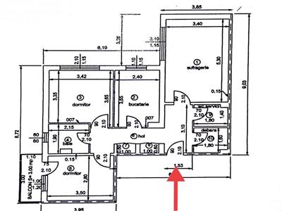 Apartament 3 camere, 2 gr. sanitare, Malu Rosu stradal, Ploiesti