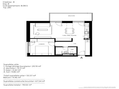 Apartamente premium 2 camere complet finisate zona Sud Ploiesti